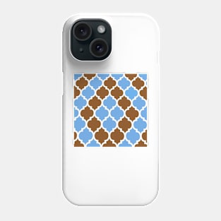 MOROCCAN BROWN AND BLUE PATTERN Phone Case