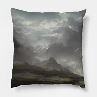 easy landscape, beautiful wall painting for living room invigorating Pillow