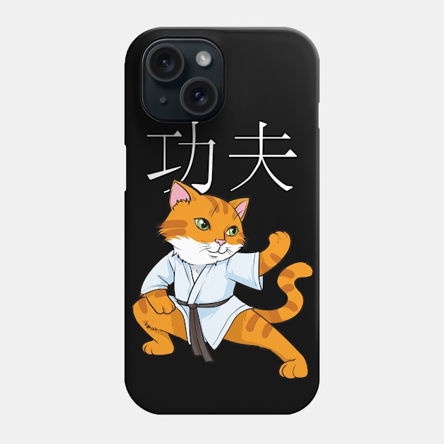 Kawaii Kung Fu Cat Chinese Hanzi Kung Fu Phone Case by Beautiful Butterflies by Anastasia