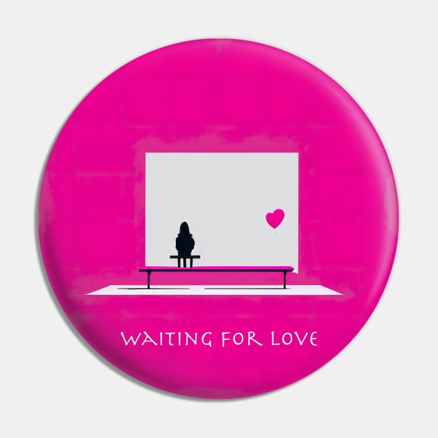 [AI Art] Waiting for love, Minimal Art Style Pin by Sissely