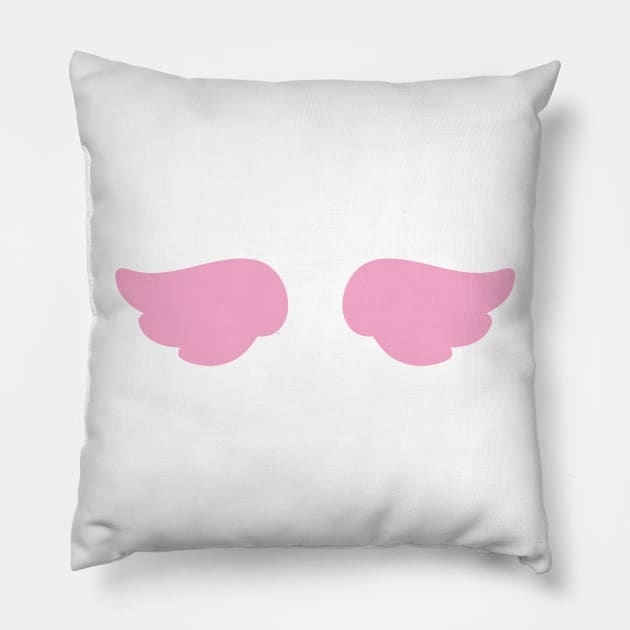 Pink Anime Angel Wings Pillow by sins0mnia