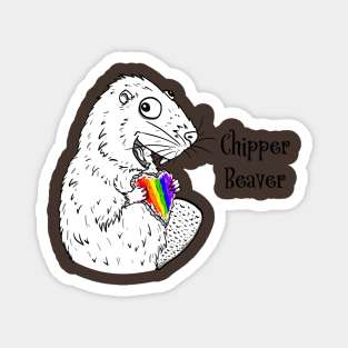 Rainbow Chipper Beaver Magnet