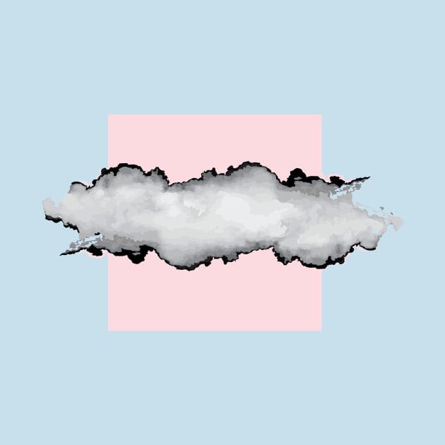 Blush Pink Gray and Black Graphic Cloud Effect by fivemmPaper