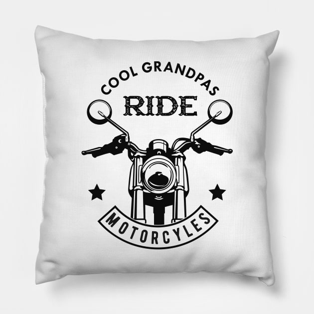 Grandpa - Cool grandpas ride motorcycles Pillow by KC Happy Shop