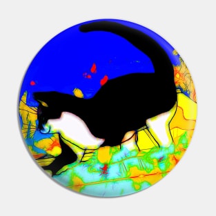 CUTE Tuxedo Cat living a psychedelic dream  Copyright TeAnne Pin