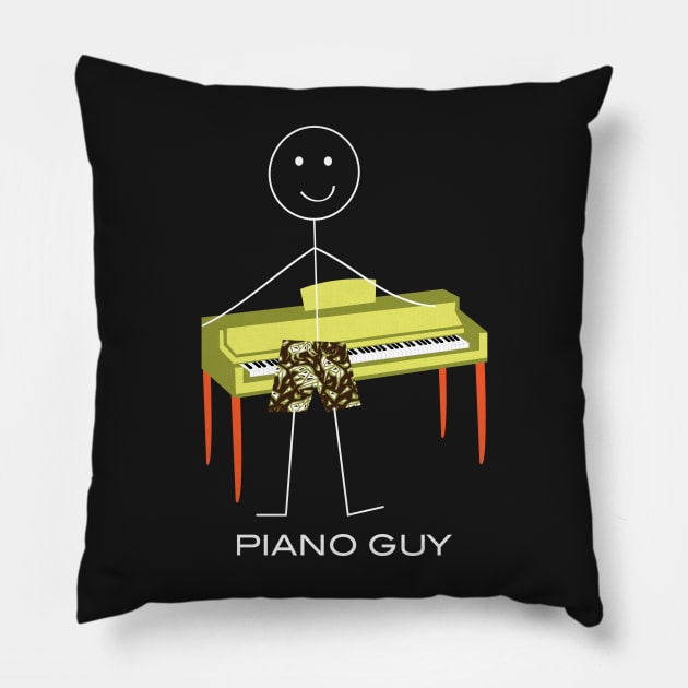 Funny Mens Piano Guy Pillow by whyitsme