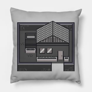 Top Down House Monochrome Pillow