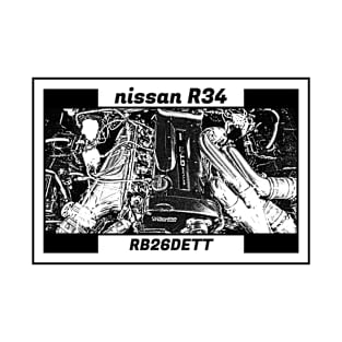 NISSAN SKYLINE GT-R R34 ENGINE T-Shirt