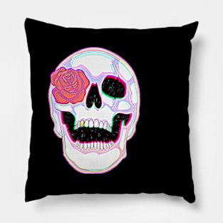 Glitch skull Pillow