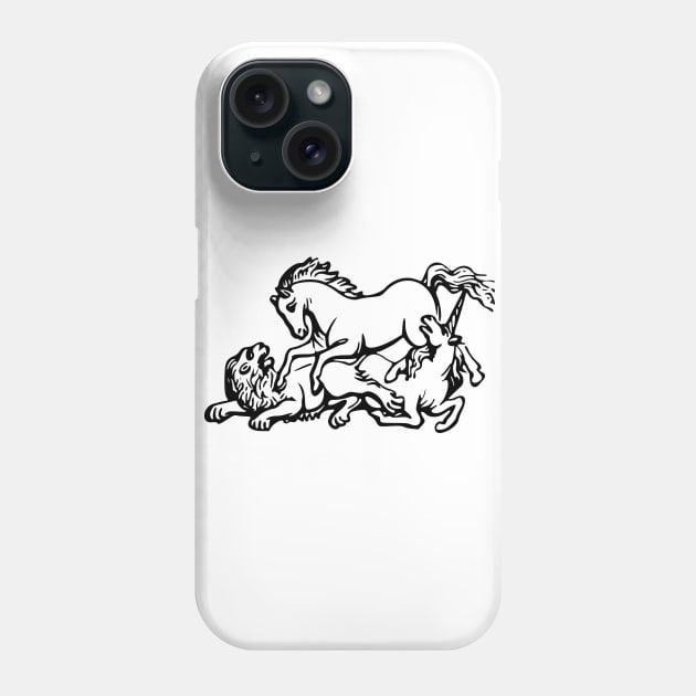 Horse Unicorn Lion Phone Case by linesdesigns