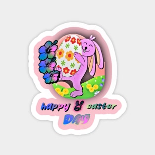 Happy Easter T-Shirt Bunny Rabbit Graphic Magnet