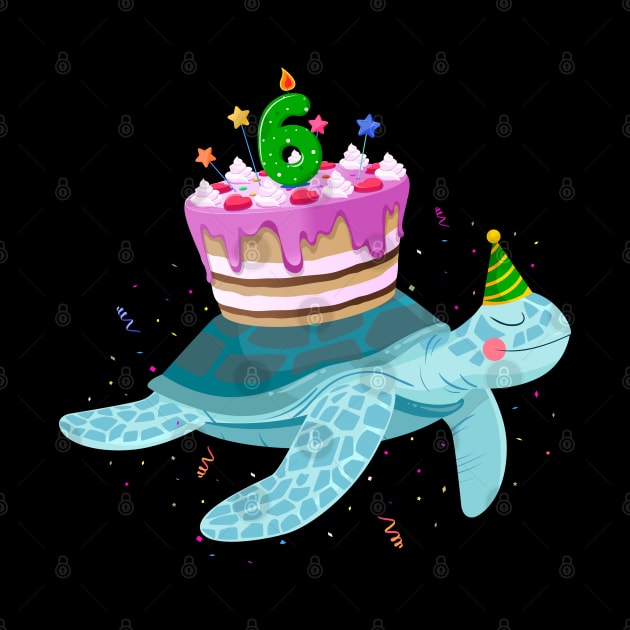 Turtle 6th Birthday 6 Years Old Turtles Reptiles Testudines by Msafi