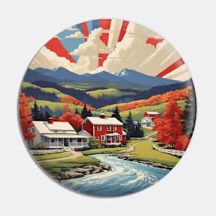 Vermont United States of America Tourism Vintage Poster Pin