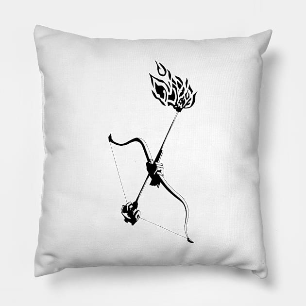 Flaming Arrow Pillow by euglenii