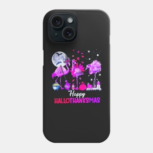 Flamingo Happy HalloThanksmas Funny Halloween Thanksgiving,happy hallowthanksmas Phone Case