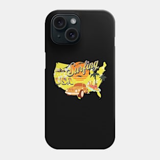 Surfing USA Adventure Retro Label Phone Case