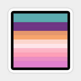 Stripes Pattern of Blue, Purple, Orange and Pink Magnet