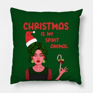 CHRISTMAS IS MY SPIRIT ANIMAL Pillow