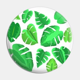 Monstera Plant Leaf Pattern (White Background) Pin