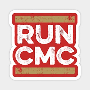 Run CMC (red distressed) - San Francisco 49ers Magnet