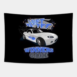 Drift Master Silver Car design Tapestry