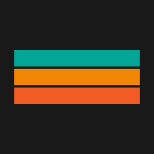 Three Classic Stripes - Turquoise and Orange by AbstractIdeas