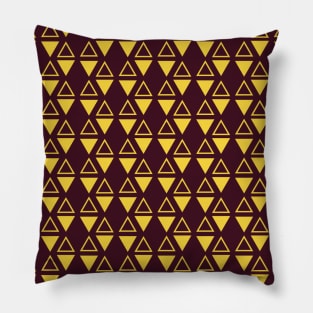 Triangle Seamless Pattern - Yellow and Plum 009#001 Pillow