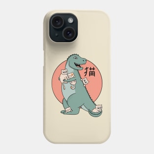 Dinosaur and cats Phone Case