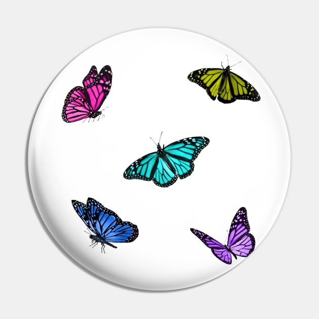 Rainbow Butterflies Sticker Pack Pin by casserolestan