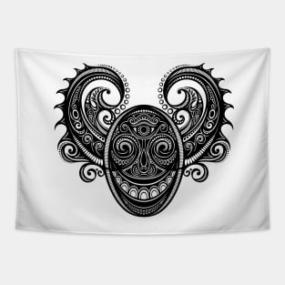 Ornate Face of Demon Tapestry