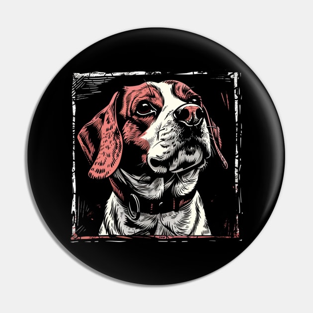 Retro Art Beagle Dog Lover Pin by June Sixteen