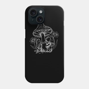 Line Art Design Mushroom Phone Case