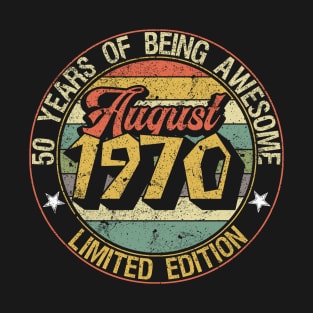 born August 1970 Vintage Gift T-Shirt