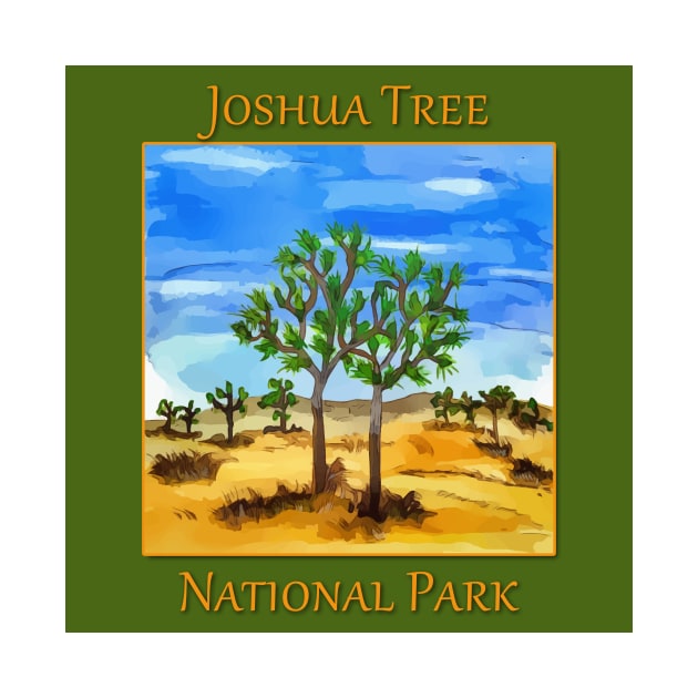 Joshua Tree National Park hand drawn illustration by WelshDesigns