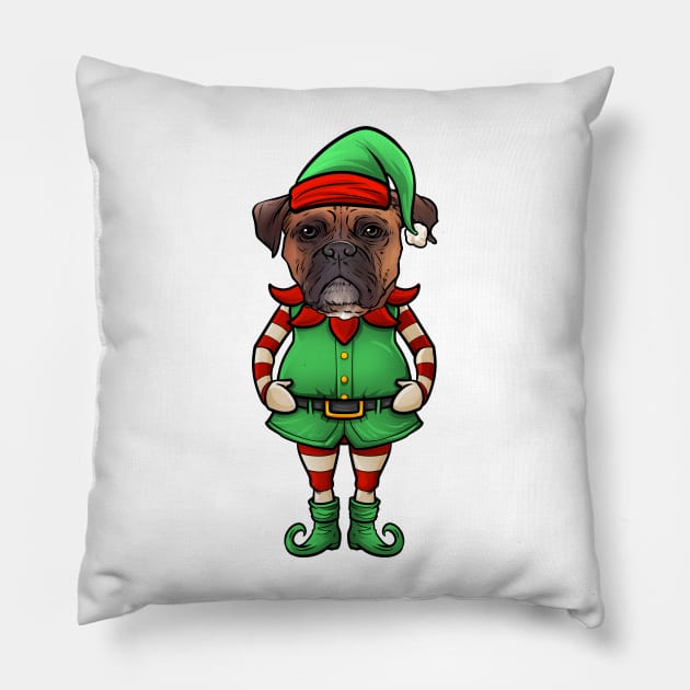 Boxer Christmas Elf Pillow by whyitsme