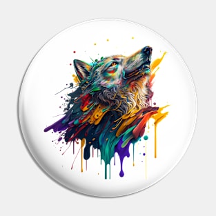 Wolf Splash Art: Colorful Fantasy Painting #3 Pin