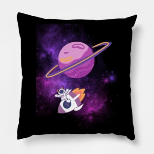 Astronaut on Rocket Pillow