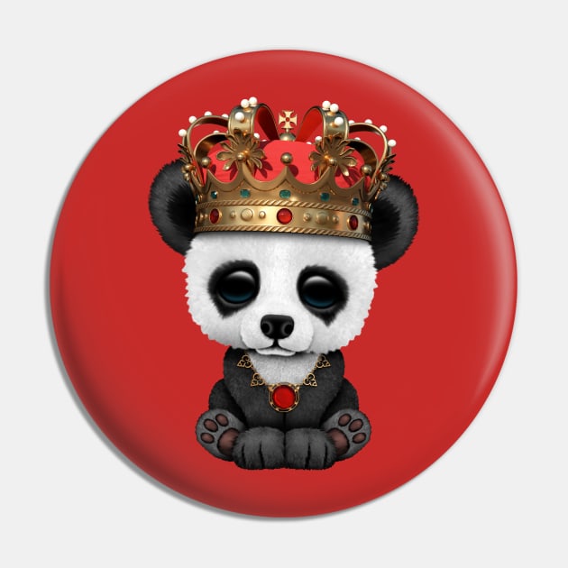 Cute Royal Panda Bear Wearing Crown Pin by jeffbartels