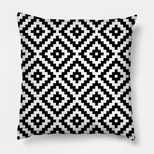 Aztec Block Symbol Ptn BWI Pillow