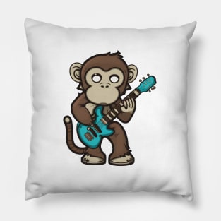 Monkey Playing Guitar Pillow