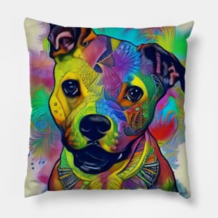 Abstract Pitbull Puppy Vanitas Pillow