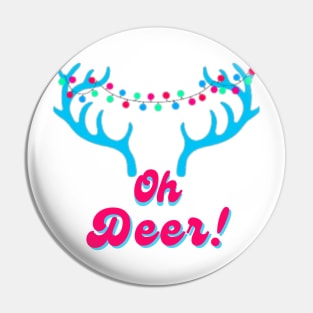 Oh Deer! Blue Antlers with Pink Pin