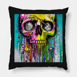 Drippy Skull Pillow