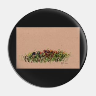 Tulips - original drawing Pin