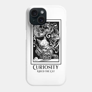 Opening Pandora's Box - Curiosity Killed The Cat -Black Outlined Version Phone Case