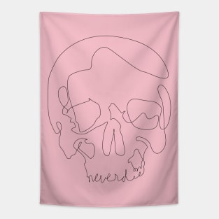 One Line Skull Tapestry