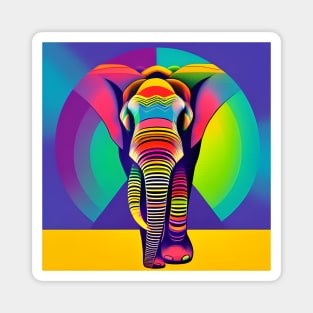 Rainbow Elephant Magnet