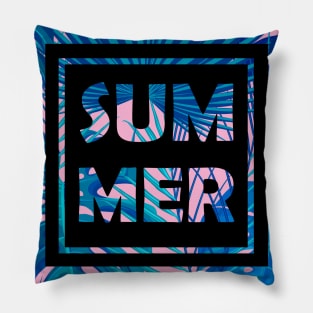 Tropical Neck Gator Summer Pink and Blue Tropical Plants Pillow