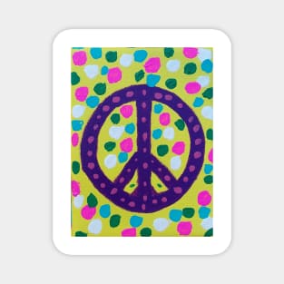 Colorful Peace Symbol Art Magnet