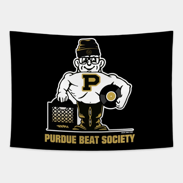 PURDUE PETE BEAT SOCIETY Tapestry by AnalogJunkieStudio